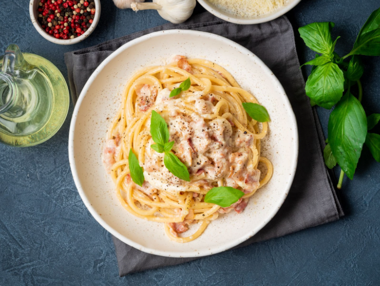 Pasta Carbonara with Hearts of Palm Noodles
