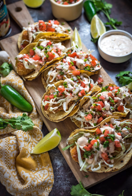 Crispy Hearts Of Palm Tacos With Chipotle Baja Sauce